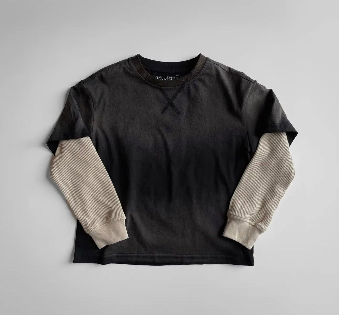 Charcoal Waffle Layered Tee