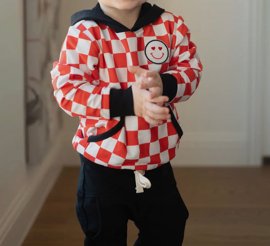 Check Smiley Hoodie