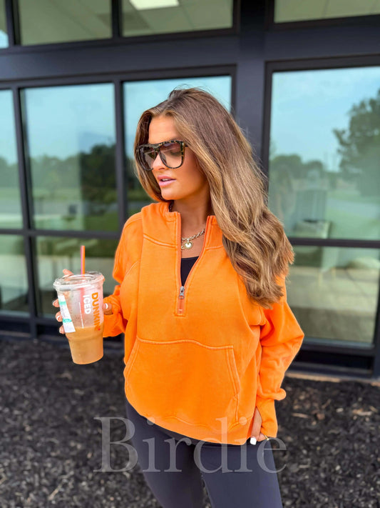 Orange Quarter Zip