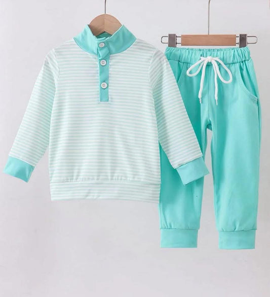 Teal Striped Set