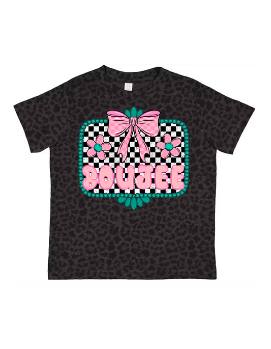Boujee Leopard Girls Tee